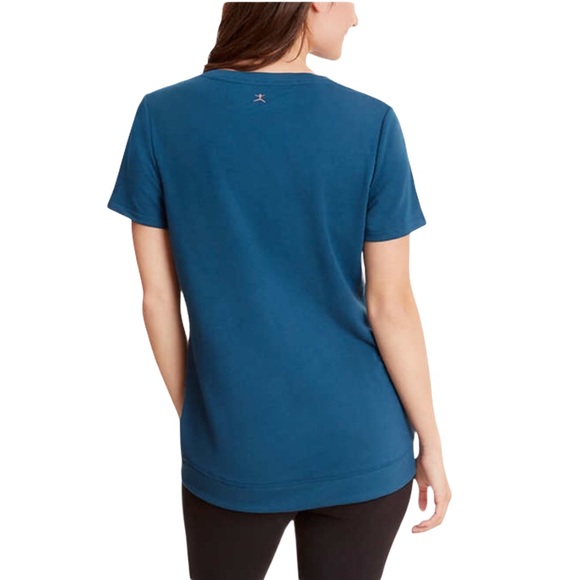 NWT DANSKIN Tunic Short Sleeve Tee Deep Teal - Picture 2 of 2